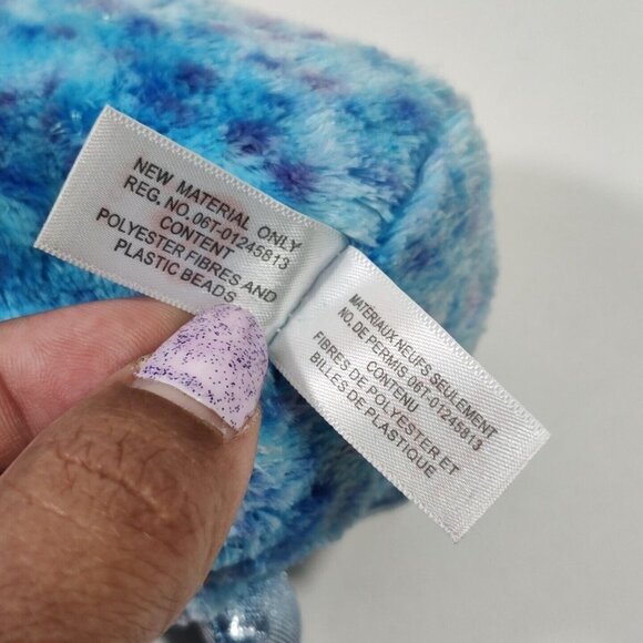 Ty Beanie Boos Ice Cube Blue Penguin Plush Stuffed Animal  2015 Glitter Eyes - Picture 7 of 8